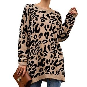 Leopard Print Oversized Pullover/Sweater (NEW)
